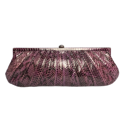 100% Genuine Snake Skin Kotur Purple Clutch Evening Bag with Dust Bag