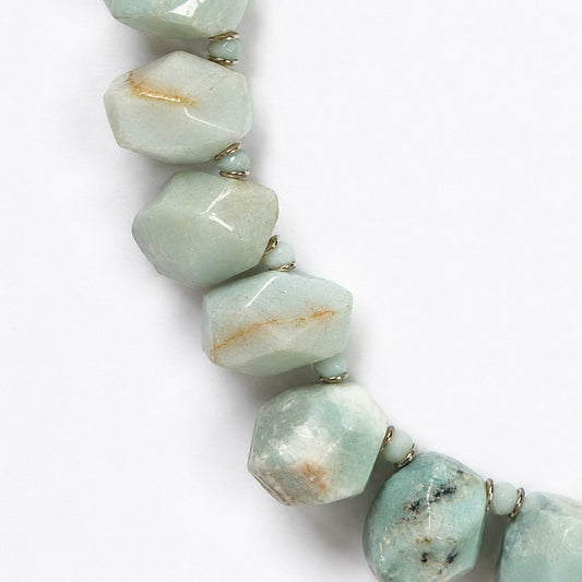 Amazonite Statement Necklace Artisan Natural Stone Sterling Silver