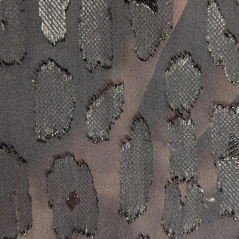 Equipment Paris Black Silk Metallic Leopard Blouse | Sheer Silk