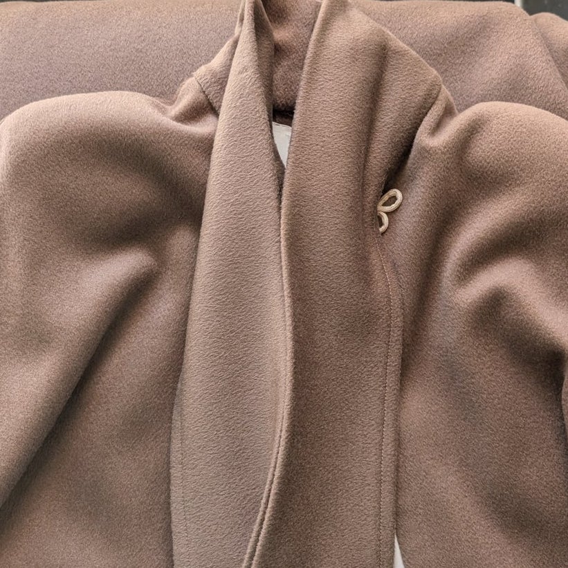 Handmade 100% Wool Cape Coat Taupe Brown