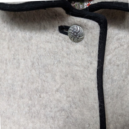 Vintage Austrian Loden Cape Stefan Krivanetz Wool Cape with Contrast Trim