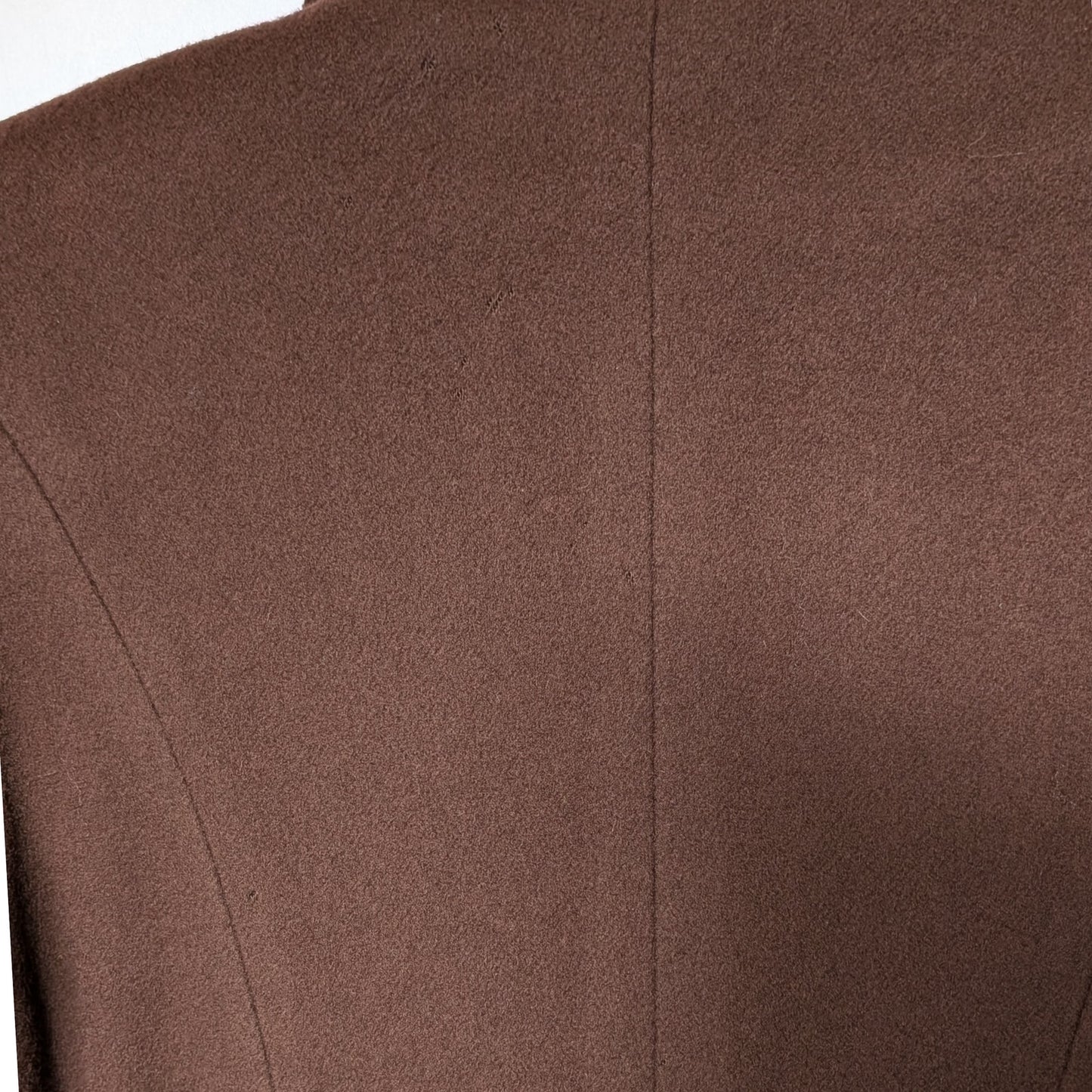 Perry Ellis 100% Merino Wool A-Line Princess Coat Chocolate Brown