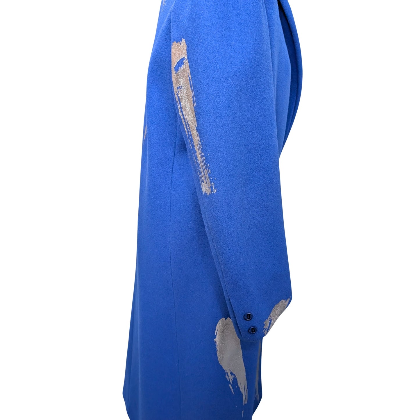 Silver Brush Strokes Minimalist Long Coat