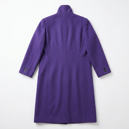 Vintage Adolfo Classics Purple 100% Wool Double-Breasted Coat