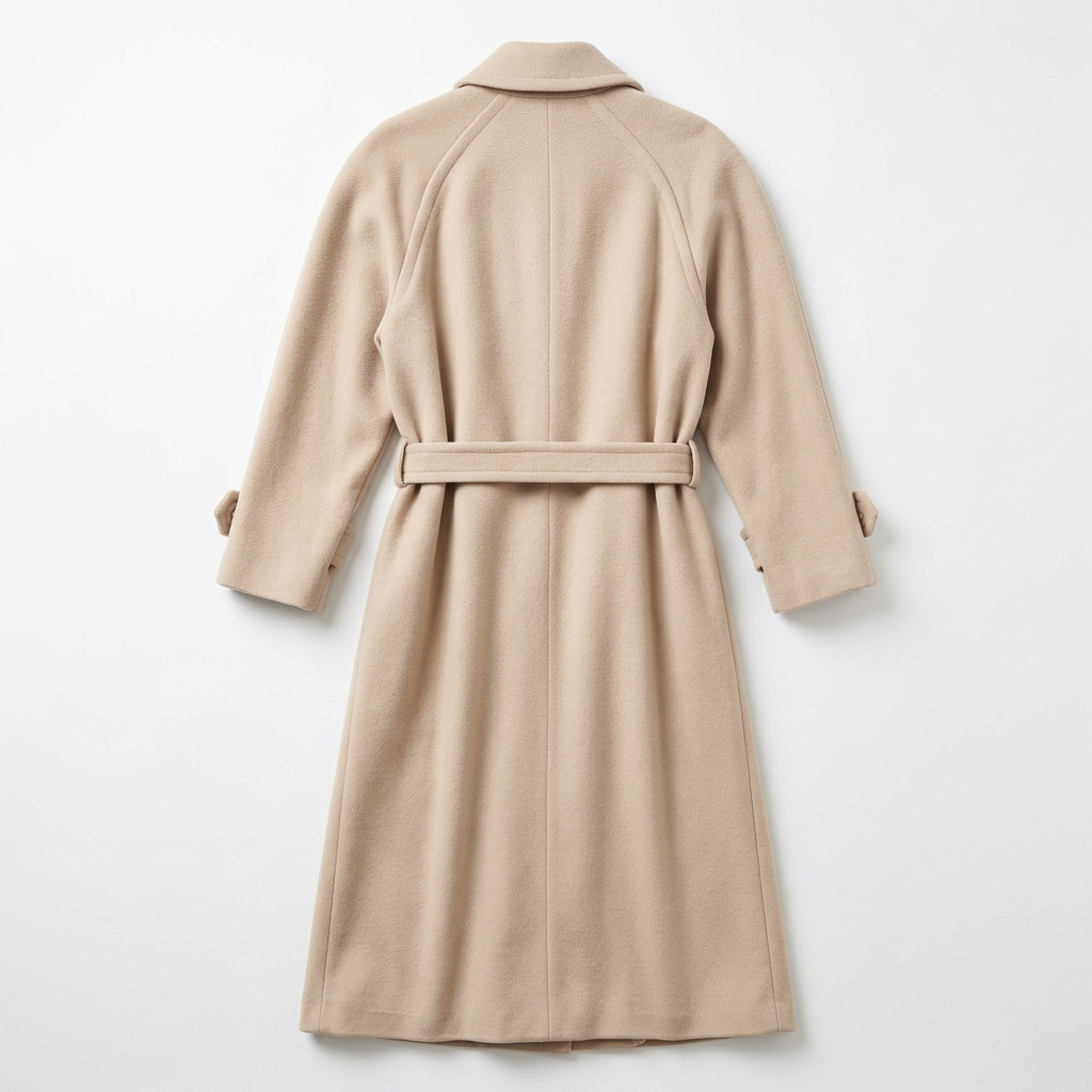 Neiman Marcus Regency 100% Cashmere Wrap Coat Beige