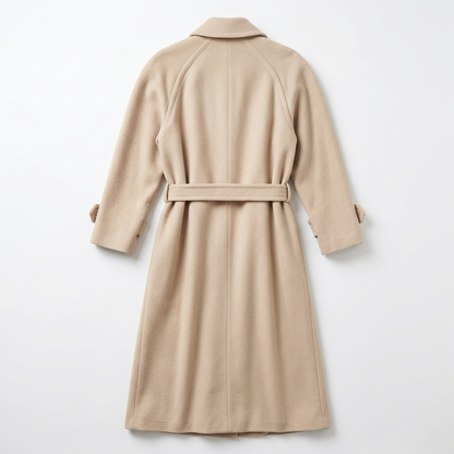 Neiman Marcus Regency 100% Cashmere Wrap Coat Beige