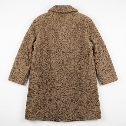 Rare Vintage Persian Lamb Fur Coat Beige Mid-Length Petite Fit
