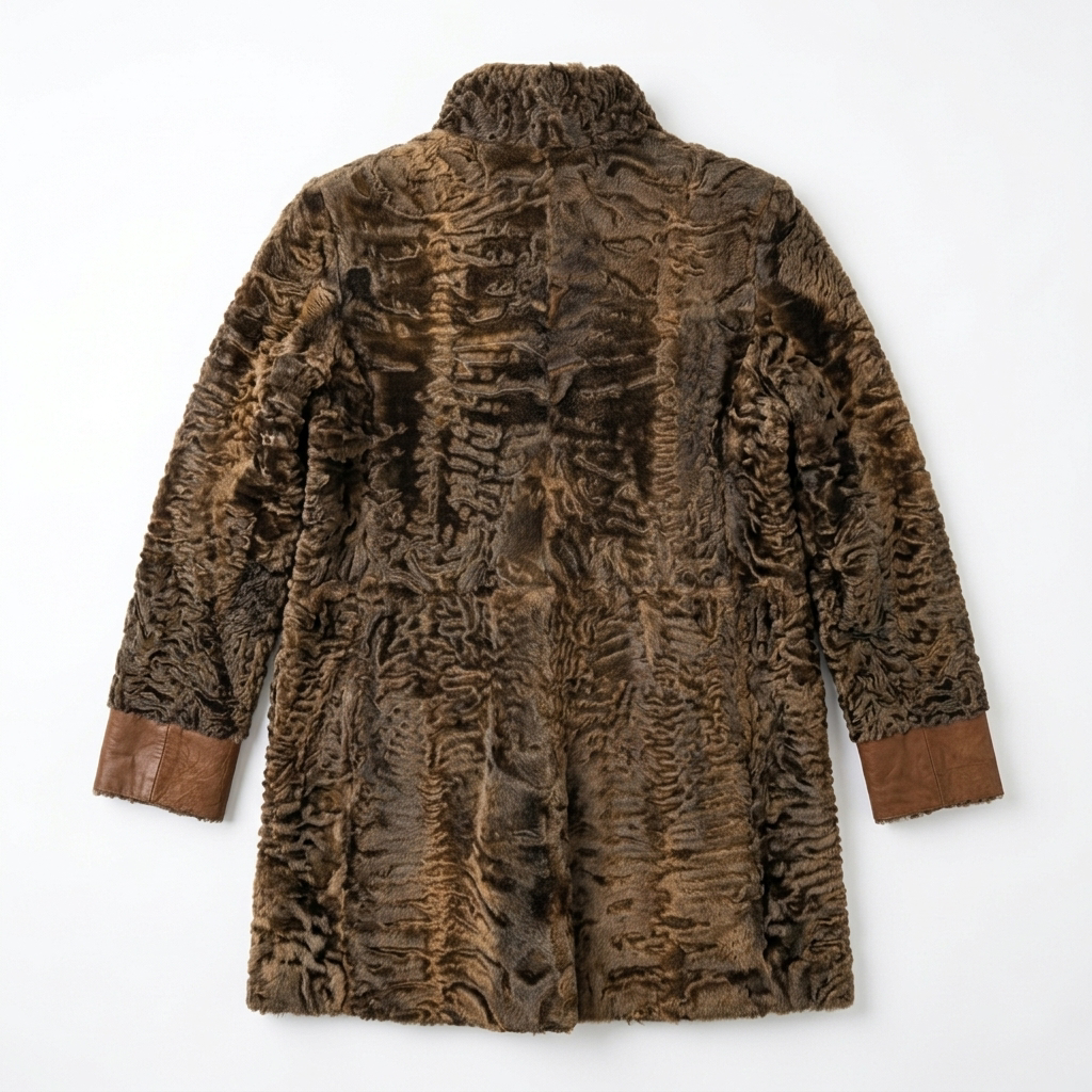 Auburn Brown Lamb Shearling Reversible Jacket Genuine Fur & Leather