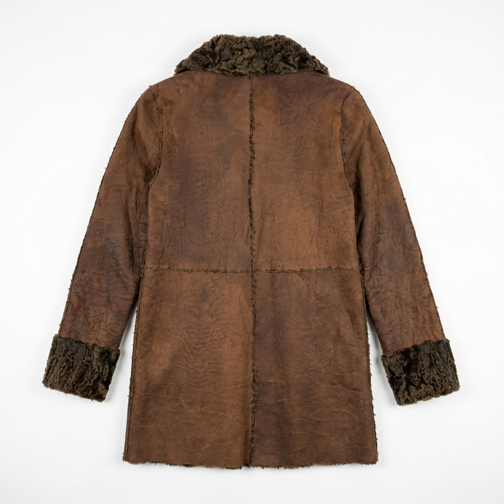 Auburn Brown Lamb Shearling Reversible Jacket Genuine Fur & Leather