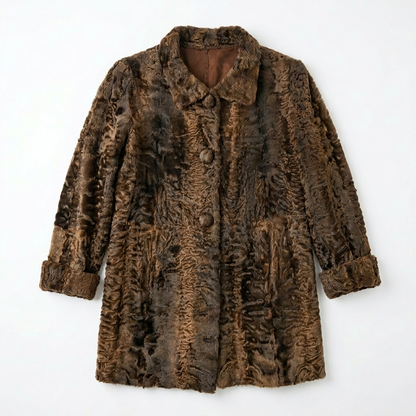 Auburn Brown Lamb Shearling Reversible Jacket Genuine Fur & Leather