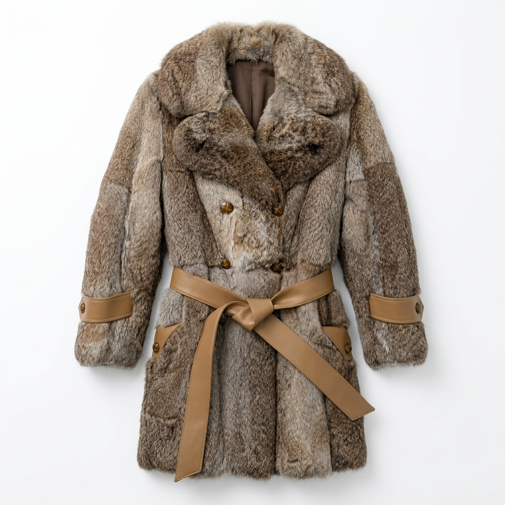 Rabbit Fur Double-Breasted Jacket