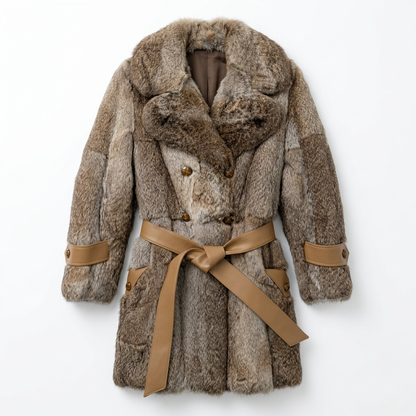 Rabbit Fur Double-Breasted Jacket