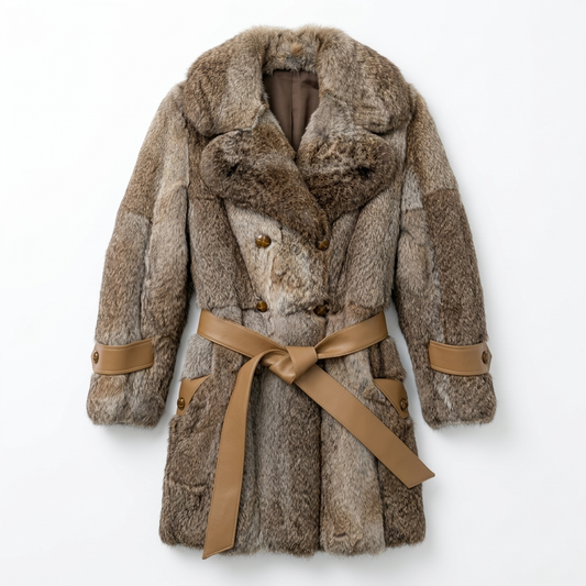 Rabbit Fur Double-Breasted Jacket