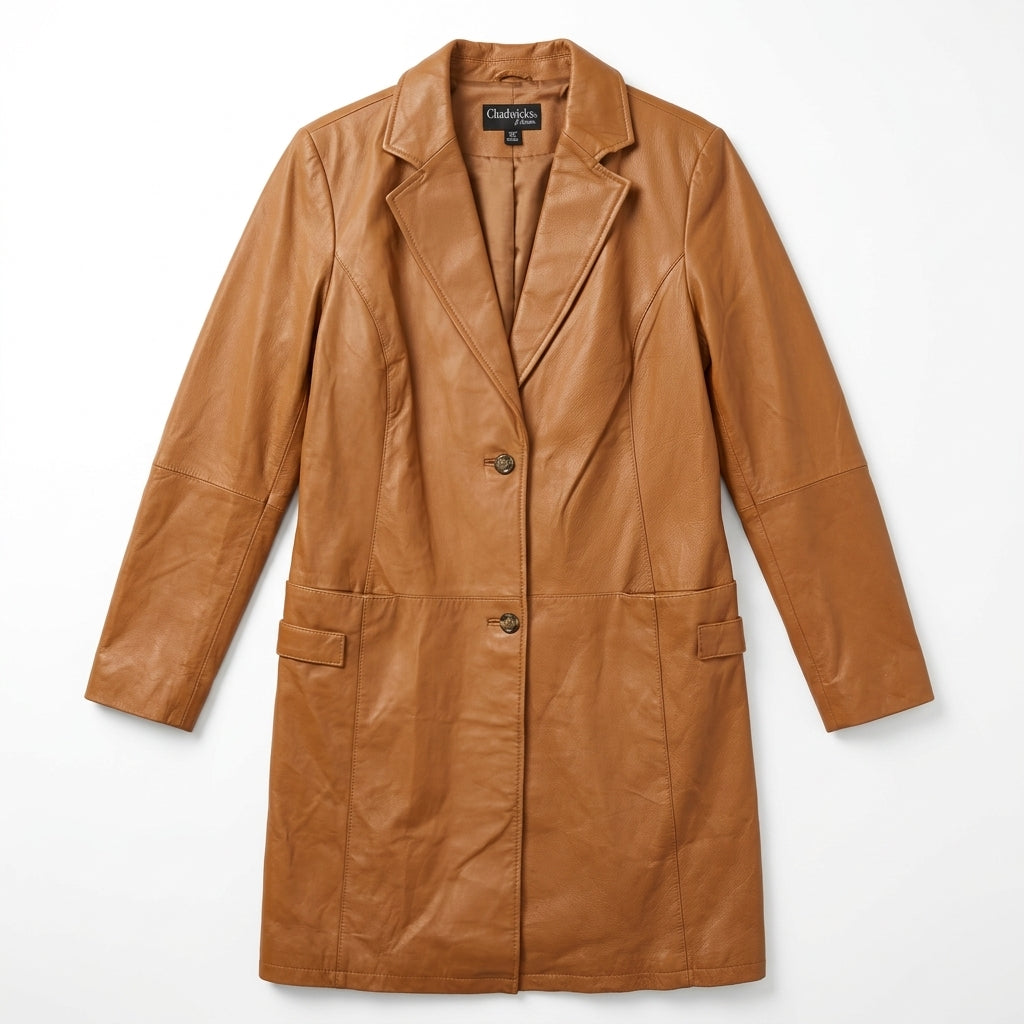 Vintage Chadwick’s Caramel Leather Trench Coat