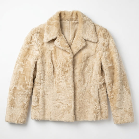 Vintage Shearling Jacket with Leather Accents