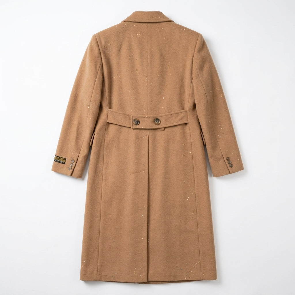 Tempo Europe by London Fog Camel Wool Coat with Austrian Crystal Embellishment