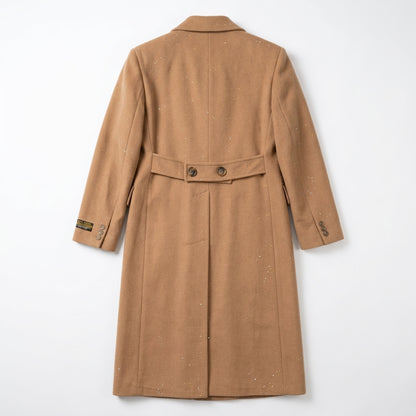 Tempo Europe by London Fog Camel Wool Coat with Austrian Crystal Embellishment