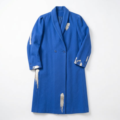 Silver Brush Strokes Minimalist Long Coat