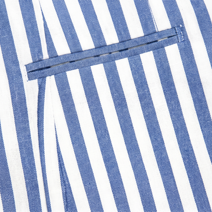 NWT Cotton Blue & White Striped Double-Breasted Blazer Polo Ralph Lauren | XS